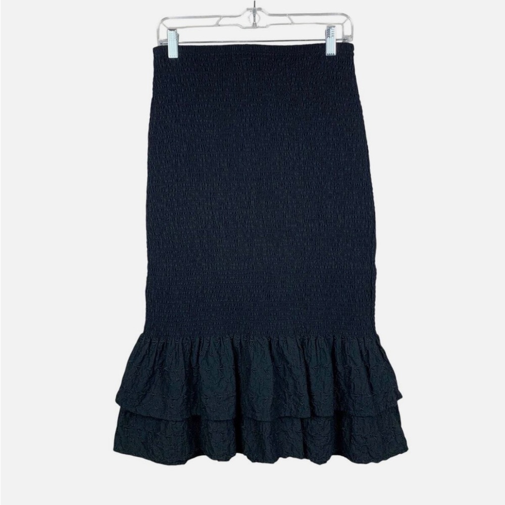 Abercrombie Eyelet Smocked Midi Skirt